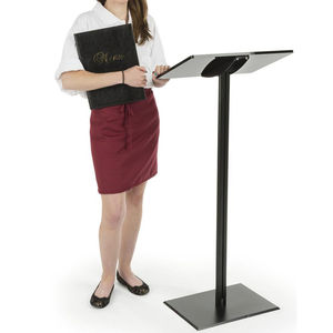 Podio de Acrílico Negro con <span class=keywords><strong>Base</strong></span> Cuadrada de Aluminio, <span class=keywords><strong>Atril</strong></span> de Plástico, Púlpito - Product Image 5