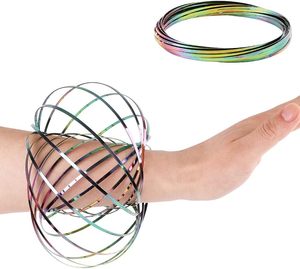 Spinner Ring Arm <strong>Toy</strong> Spring Fidget <strong>Toy</strong> for Stress Relief Stainless Steel Spring Metal Sensory Rings Flow Ring - Product Image 2