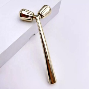 โลโก้ที่กำหนดเอง24พันทองคอยกกระชับผิวเงินคู่มือ3D โลหะใบหน้าลูกกลิ้ง - Product Image 4