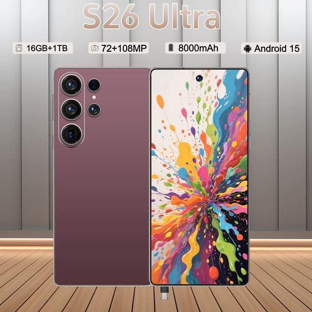 S26 Ultra 5G Smartphone 2026 6.9 Inch Display 16GB+1TB 108MP Cam 10 Core CPU Android 15 Dual SIM Long Standby Phone