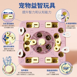Tapis de renifflement éducatif pour animaux de compagnie, jouet de puzzle pour l'alimentation lente, pour chiens et chats, jeu interactif d'alimentation, bleu, rose, rond, carré - Product Image 3