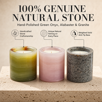 Bougie parfumée personnalisée en pot de marbre, récipient en pierre réutilisable avec insert en verre, parfum d'intérieur sûr et non toxique, marque privée OEM ODM