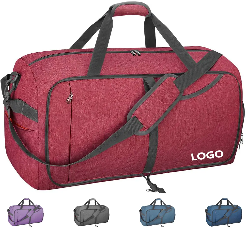 Bolso de viaje plegable impermeable para hombre y mujer, bolsa de lona con compartimiento para zapatos, equipaje de viaje, 65L, china