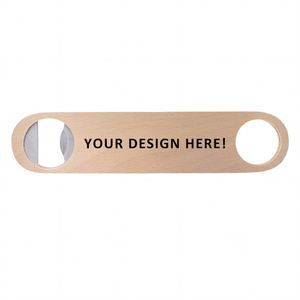 Ouvre-bouteille en bois multifonctionnel écologique avec logo personnalisé, outil de bar portable pour l'extérieur, cuisine, cadeau créatif, maison, camping - Product Image 1
