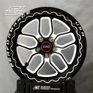 Ruedas de coche de carreras forjadas con beadlock, negro brillante, fresadas, 15x8 15x9 15x10 5x115 5x14.3 5x114.3 para clásicos y muscle cars - Product Image 2