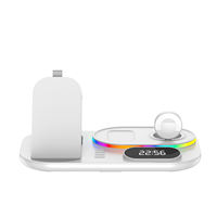 Chargeur sans fil 3-en-1 100W pour téléphones et iWatch 1 à 7 générations avec double USB et charge solaire