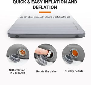 Self-Inflating Sleeping Pad Double Camping Mattress 3D Sides Thick Foam Sleeping Pad