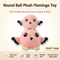 Boneka Flamingo Bulat Lucu, Mainan Penghilang Stres, Hadiah Anak, Hewan Boneka Lembut, Bantal Burung Merah Muda, Dekorasi Meja