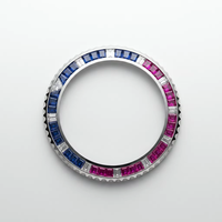 Boîtier de montre personnalisé avec logo, lunette en moissanite, diamants colorés, pièces de montre mécanique automatique de luxe pour hommes