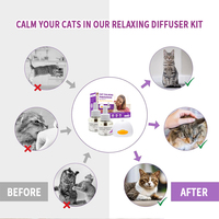 Kit diffuseur de phéromones apaisantes pour chats en plastique, soulage efficacement l'anxiété, le stress, apaise et réduit les tensions et les griffures chez les chats