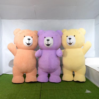 Costume d'ours en peluche gonflable adorable et coloré, costumes de cosplay, ours en peluche gonflable, costume de mascotte pour fête