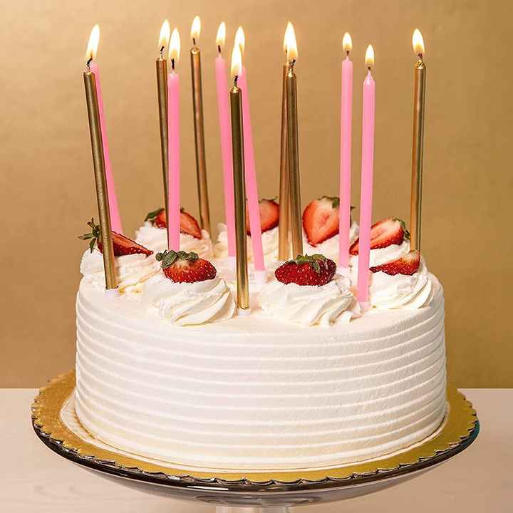 50 Candeline Compleanno Per Torta - Color Oro Rosa Con Supporti | Decorazioni Feste - Foto 3