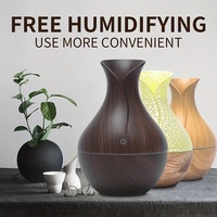 Humidificateur d'air, diffuseur d'huiles essentielles, pulvérisateur de brume silencieux, purificateur d'air pour voiture, humidificateur d'huiles aromatiques, mini humidificateur en bois pour chambre à coucher, 130 ml, YS