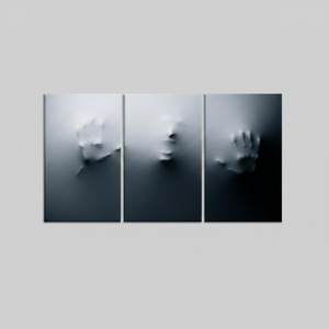 Impression sur toile Homme abstrait hurlant moderne : Décoration artistique élégante, LOT DE 3 TOILES - Product Image 2