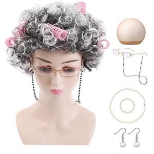 7 unids/set abuela anciana vestido conjunto abuela <span class=keywords><strong>disfraz</strong></span> peluca adulto chico Halloween mascarada Cosplay fiesta <span class=keywords><strong>bruja</strong></span> decoración evento - Product Image 5