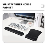 Tapis de souris ergonomique en mousse à mémoire de forme en cuir noir, couleur personnalisable, avec repose-poignet en gel et base à transfert thermique pour jeux sur PC
