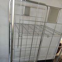 Chariot de manutention en treillis métallique pour entrepôt, économique, capacité de charge 500 kg, surface galvanisée, roulettes pivotantes avec frein