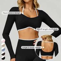 Ensemble de yoga cinq pièces pour femme grande taille, hiver, sans manches, couleur unie, antibactérien, respirant, écologique, en Spandex/Nylon, avec short