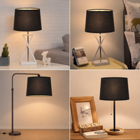 Abat-jour en tissu de lin noir pour lampadaire 250x300x240mm, housse de remplacement, vente en gros, OEM, marque privée, décoration