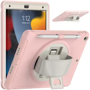 Rugged TPU And Plastic Combo Hybrid Case With 360 Rotate Stand For IPad 10.2 Inch 9th Generation