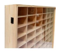 Vitrina de madera para montaje en pared para puerta resistente al polvo Hot Wheels, escala 1/64 modelo fundido a presión 60 coches caja organizadora de almacenamiento