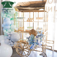 Carro de barra de dulces de postre de acero inoxidable para decoración de fiestas con ruedas para fiestas