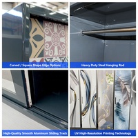 Armoire en acier à 2 portes, design moderne, miroir, impression personnalisée, armoire de chambre à coucher, rangement en métal, casier à vêtements, placard