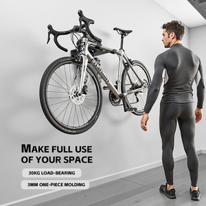 Supporto per Biciclette Resistente con Protezione EVA, Capacità di Carico 30kg, <span class=keywords><strong>Portabici</strong></span> <span class=keywords><strong>da</strong></span> <span class=keywords><strong>Parete</strong></span> Salvaspazio per Biciclette 16''-29'', Verniciato a Polvere - Product Image 6