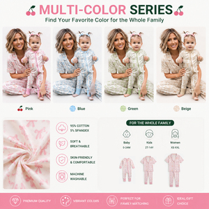 Conjunto de pijamas a juego para la familia, ropa de dormir con estampado rosa para mujer y bebé, ropa de casa de algodón suave, conjunto para madre e hija - Product Image 3