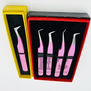 แหนบต่อขนตาสแตนเลสสีชมพูเงินปลายแหลมบรรจุภัณฑ์ส่วนตัวพร้อมโลโก้ขนมิงค์ออกแบบโลโก้ได้ตามต้องการ - Product Image 6