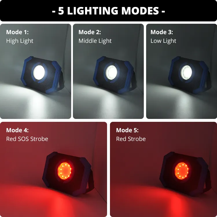 Siêu Sáng Di Động Từ Folding LED Sạc COB SMD Red Strobe LED Làm Việc Lights Với Ngân Hàng Điện