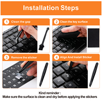 Autocollant de clavier universel pour PC AZERTY personnalisé en chinois, anglais, thaï, hébreu, russe, coréen, espagnol, français, arabe pour ordinateur portable