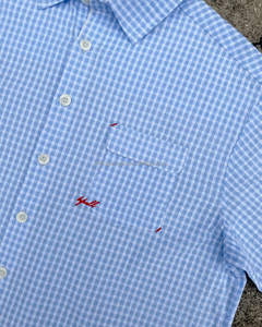 Camisa a Cuadros de Manga Corta Hecha a Medida, Estilo Urbano, Moderna, Transpirable, de Algodón, para Vacaciones de Verano - Product Image 2