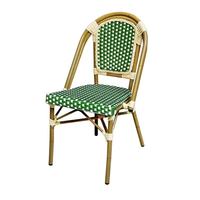 Chaises de bistrot parisien en rotin de style français pour terrasse extérieure