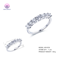 Bague en argent sterling 925 véritable Kirin avec moissanite, bague de tennis pour femme, à porter au quotidien