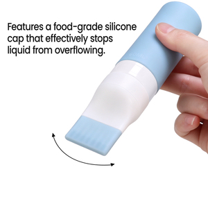 Custom Silicone Squeeze Tube <b>Portable</b> Travel Size Shampoo Bottle with Scalp Massager Brush - Product Image 4