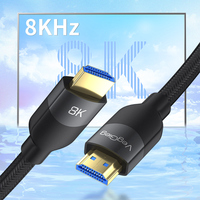 Cable HDMI 2.1 VegGieg 8K Trenzado, Macho a Macho, Conector Chapado en Oro, Cable de Video Ultra HD de Alta Velocidad para TV 8K, PS5, Monitor