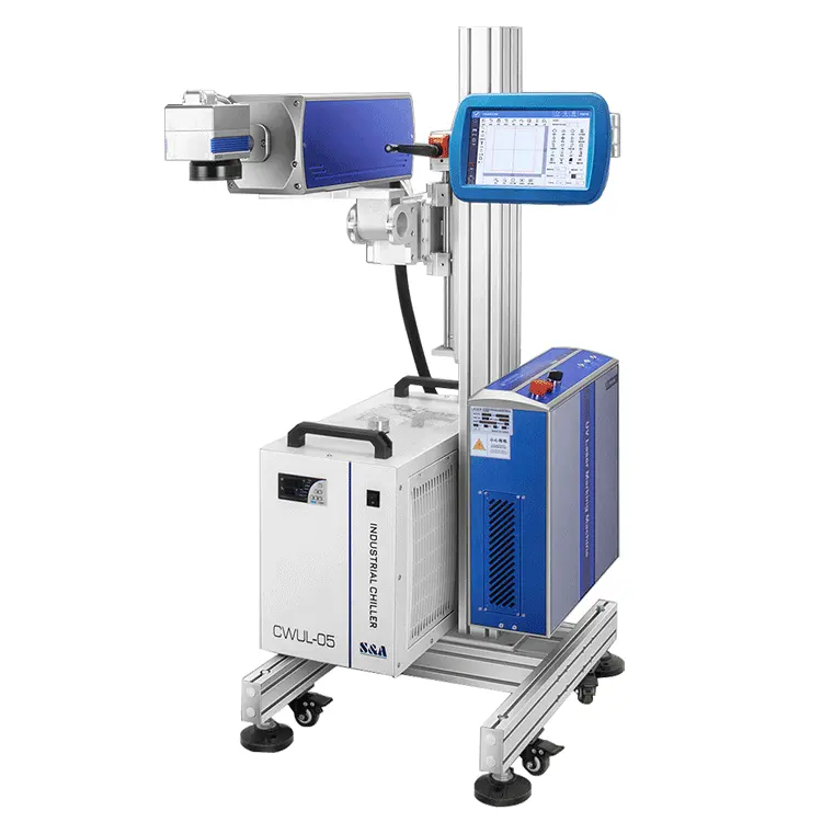 10w Uv Flying Online Laser Marking Machine For Date Marking Of Packaging Bags