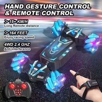 Voiture télécommandée, geste de la main, voiture cascadeuse RC avec lumières de pulvérisation, musique 4x4, 2.4GHz, véhicule tout-terrain, 360 degrés, voiture jouet sur chenilles RC