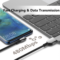 Jianhan Kabel Usb 90 Derajat, Kabel Usb Tipe C Universal, Charger Cepat untuk Ponsel