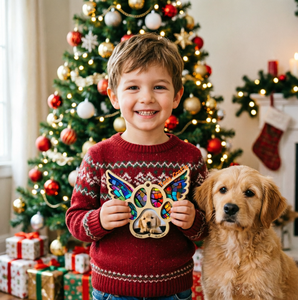 Ornement de Noël en bois personnalisé avec photo de chien, décoration suspendue patte d'animal, artisanat en bois imprimé UV double couche pour sapin de Noël - Product Image 2