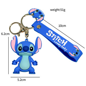 100 estilos de llaveros de anime kawaii, <span class=keywords><strong>llavero</strong></span> de goma 3D de dibujos animados, colgante de PVC, <span class=keywords><strong>llavero</strong></span> de <span class=keywords><strong>Lilo</strong></span> <span class=keywords><strong>y</strong></span> <span class=keywords><strong>Stitch</strong></span> para decoración de mochilas - Product Image 1