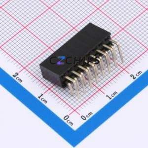 HX PM2.54-2x8P WC Pin Socket Bent Lead Through Hole,P=2.54mm Connector 2x8P 2.54mm 2.54mm Square Hole - Product Image 2