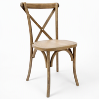 Chaise empilable en bois massif à dossier croisé pour événements, mariages et banquets, couleur antique, option de couleur personnalisée pour les lieux