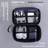 Organisateur de câbles léger en cuir, boîte de rangement numérique multifonctionnelle portable, sac de rangement pour disque dur mobile, chargeur de téléphone