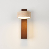 Applique murale Wabi Sabi en travertin, lampe de chevet LED en pierre naturelle, style nordique pour chambre, appartement, hôtel, salon, couloir