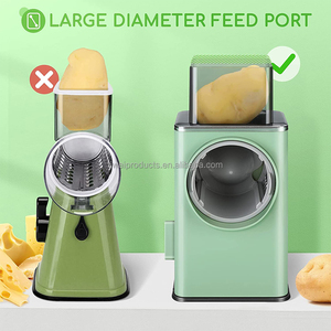 Quay pho mát vắt tay và rau Shredder với cơ sở hút và thép không gỉ trống cho dễ dàng và an toàn chế biến thực phẩm - Product Image 2