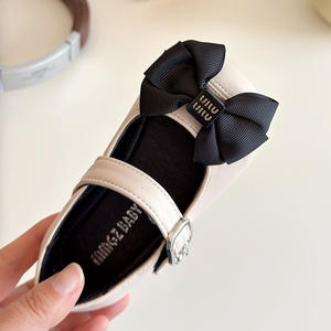 Sandalias Planas de Princesa para Niñas 2025, Zapatos de PU Decorados con Lazo y Suelas de Goma Antideslizantes - Product Image 4