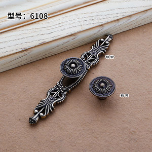 Lcedis Chinese Style Cabinet Drawer Handles Zinc Alloy Bar Shape Antique Furniture Hardware <b>Wardrobe</b> Door Knobs - Product Image 3