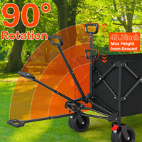 Chariot de courses pliable et léger, utilitaire, en acier et tissu Oxford, capacité 400-600 LBS, idéal pour camping-car, directement de l'usine OEM